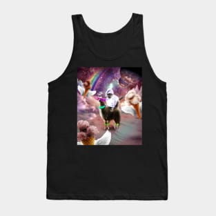 Cat Riding Llama With Flying Space Ice Cream Tank Top